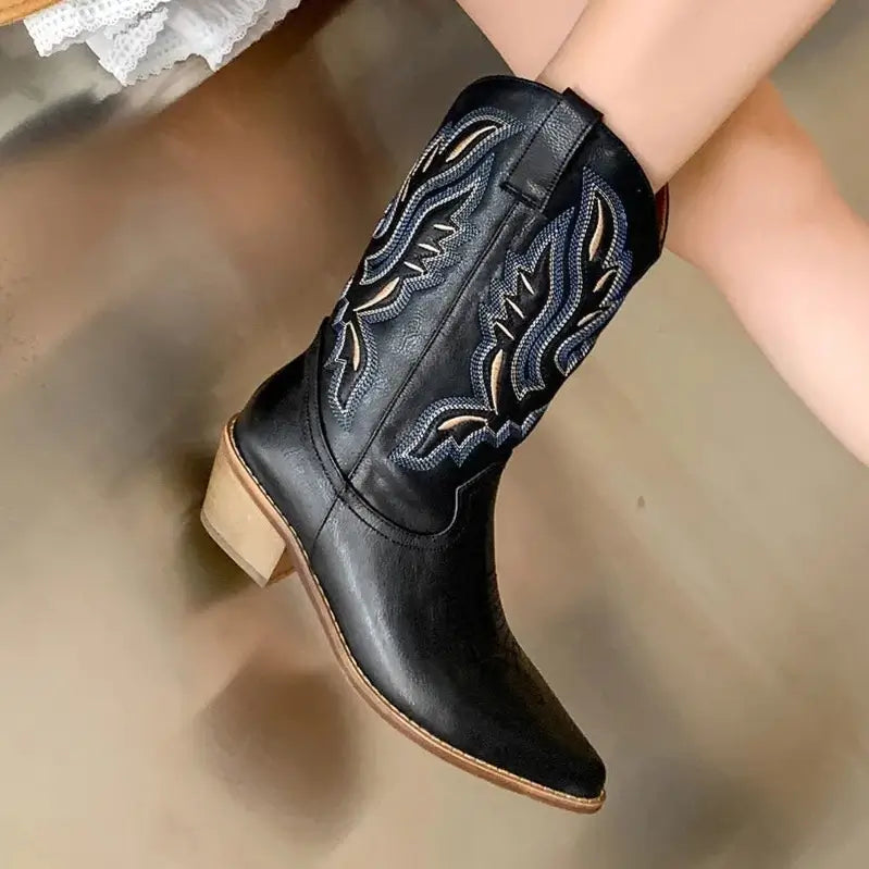 Western boots fashion for women black