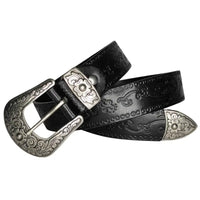 Cowboygürtel Leder Schwarz Western Style