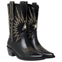 Black Cowboy Boots 100% Leder