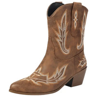 Cowboystiefel Damen Kurz Braun